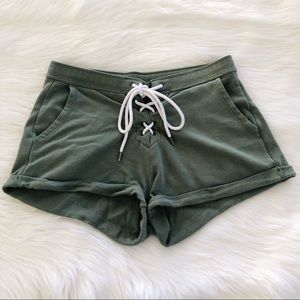 Aerie Green Drawstring Shorts